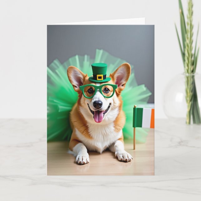 Corgi Green Pattern Card (Front)