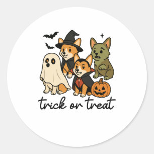 corgi halloween costume classic round sticker