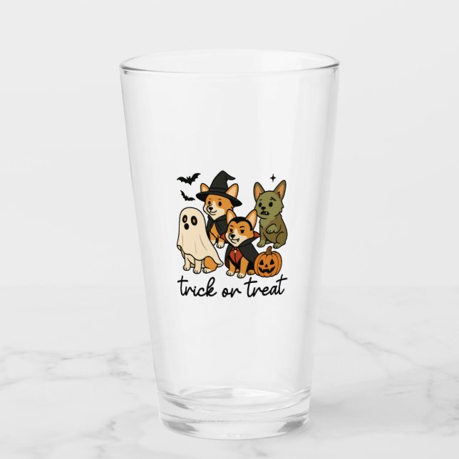 corgi halloween costume  glass (Front)