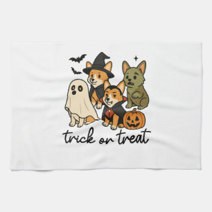 corgi halloween costume kitchen towel