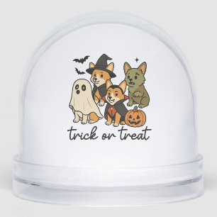 corgi halloween costume  snow globe