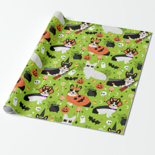 Corgi Halloween Costumes Wrapping Paper