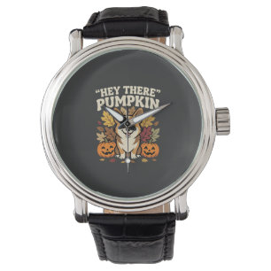 Corgi Halloween Hey There Pumpkin Design Watch