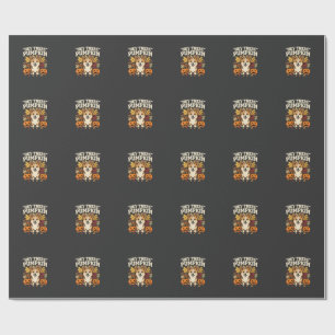 Corgi Halloween Hey There Pumpkin Design Wrapping Paper
