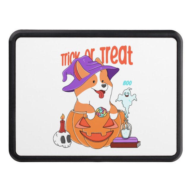 Corgi Halloween Hitch Cover (Front)