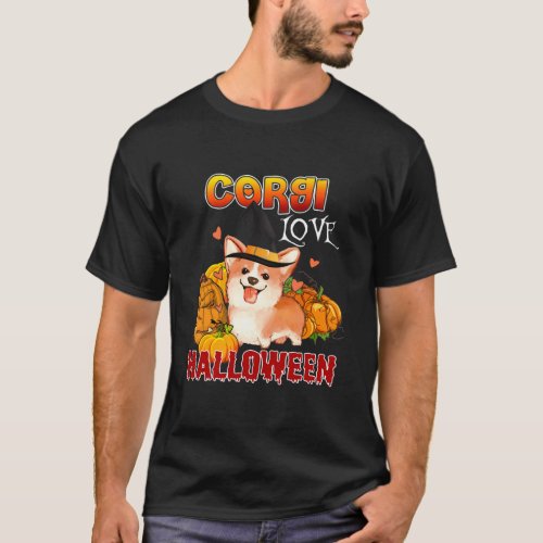 Corgi Halloween Love Halloween Costume For Corgi T_Shirt