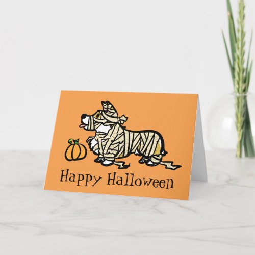 Corgi Halloween_ Mummy Card