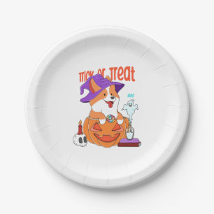 Corgi Halloween Paper Plates