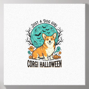 Corgi Halloween Shirt for Dog Loving Girls_1 Canvas Photo Tile