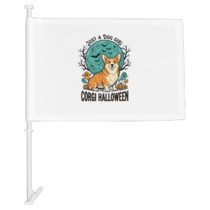 Corgi Halloween Shirt for Dog Loving Girls_1 Car Flag