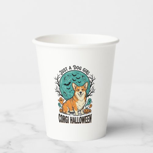 Corgi Halloween Shirt for Dog Loving Girls_1 Paper Cups