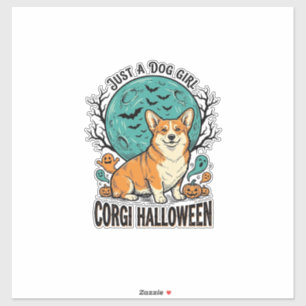 Corgi Halloween Shirt for Dog Loving Girls_1 Sticker