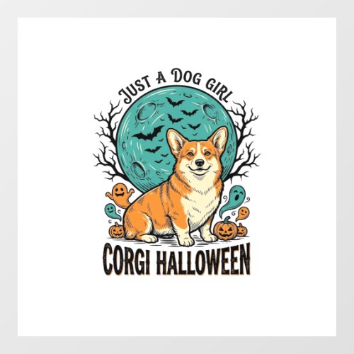 Corgi Halloween Shirt for Dog Loving Girls_1 Window Cling