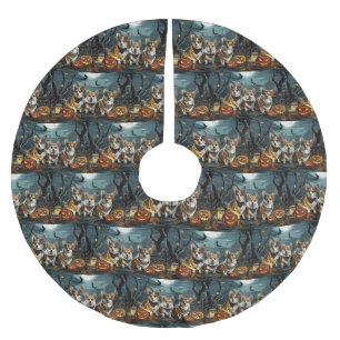 Corgi Halloween Spooky Brushed Polyester Tree Skirt