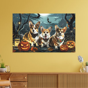 Corgi Halloween Spooky Canvas Print