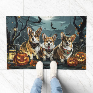 Corgi Halloween Spooky Doormat