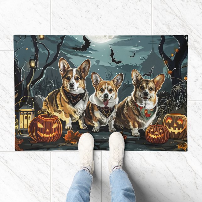 Corgi Halloween Spooky Doormat (Indoor)