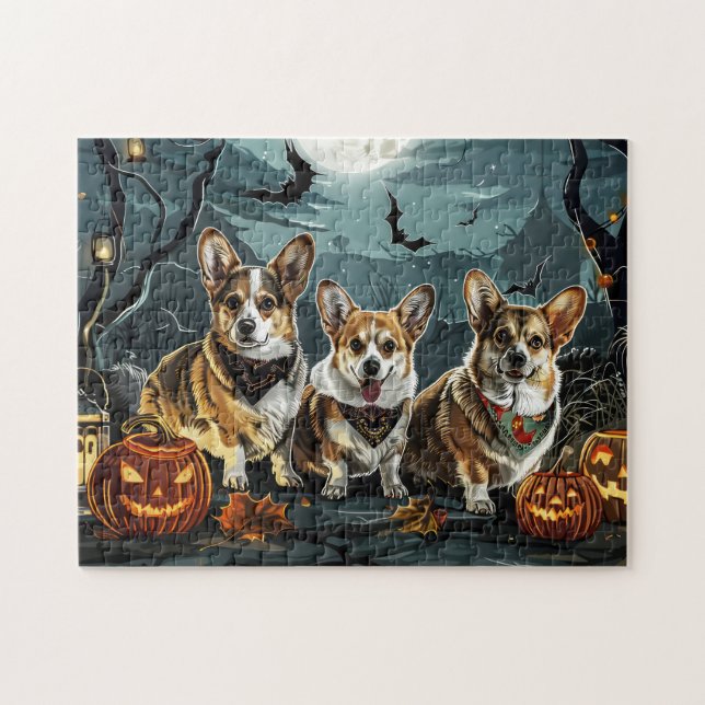 Corgi Halloween Spooky Jigsaw Puzzle (Horizontal)