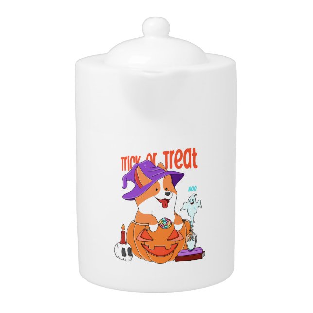 Corgi Halloween Teapot (Front)