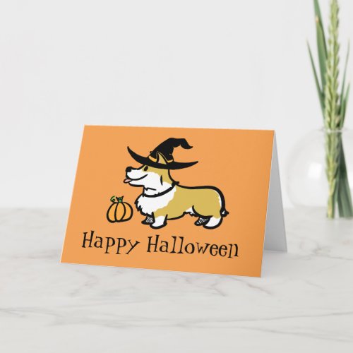 Corgi Halloween_ Witch Card