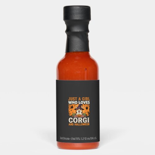 Corgi Halloween Witch Girl Vintage Horror Hot Sauces