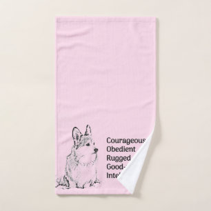 Corgi hand towel
