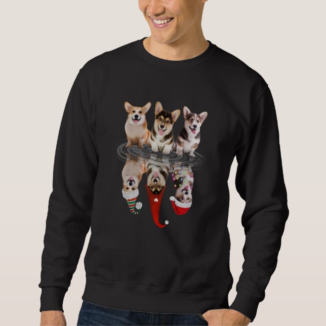 corgi happy christmas funny disguise dog sweatshirt (Front)