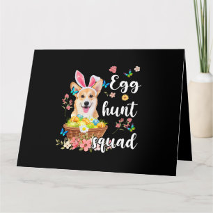 Corgi Happy Easter Day Colorful Egg Hunt Squad Card