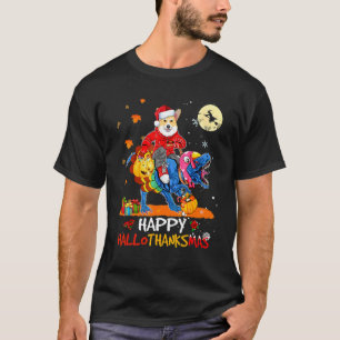 Corgi Happy Hallothanksmas Halloween Thanksgiving  T-Shirt