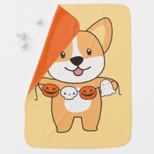 Corgi Happy Halloween Dog Costume Baby Blanket