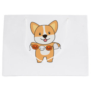 Corgi Happy Halloween Dog Costume Large Gift Bag