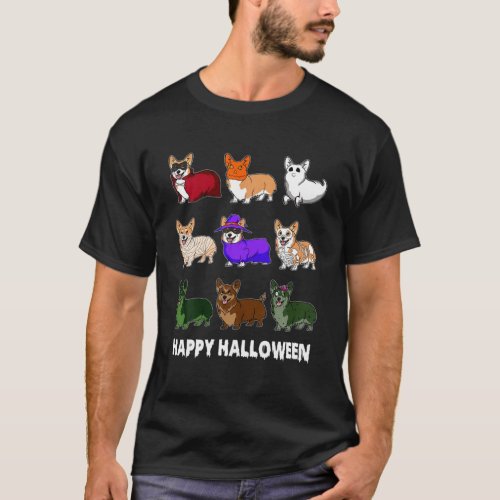 Corgi Happy Halloween Ghost Boo Dogs Lover Horror  T_Shirt
