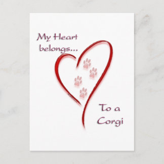 Corgi Heart Belongs Postcard