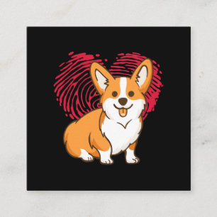 Corgi Heart Love Gift Corgi Valentines Day Square Business Card