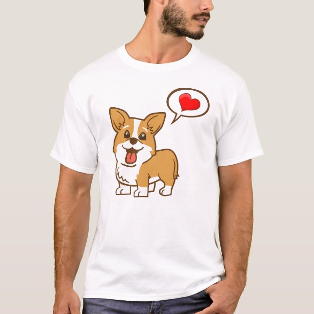 Corgi "Heart" T-Shirt for Men (Front)