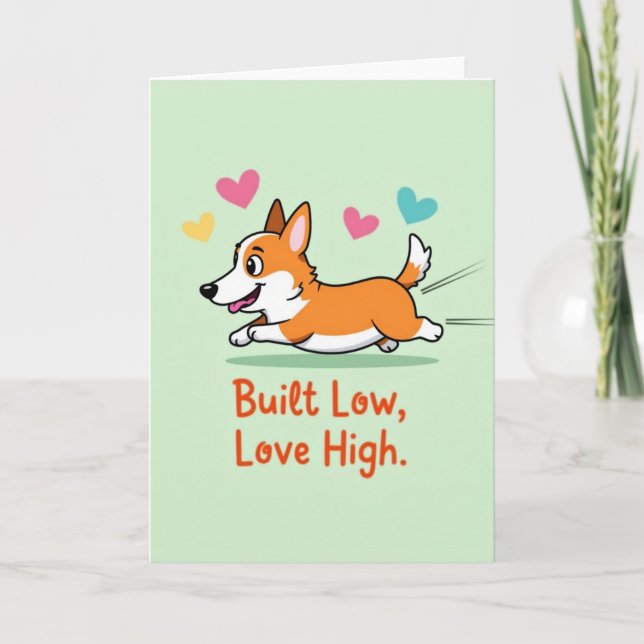 Corgi Hearts Love High Card (Front)