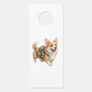 Corgi Hiking Adventure Watercolor Door Hanger