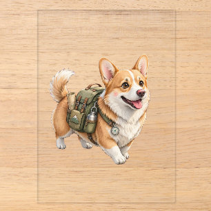 Corgi Hiking Adventure Watercolor Invitation