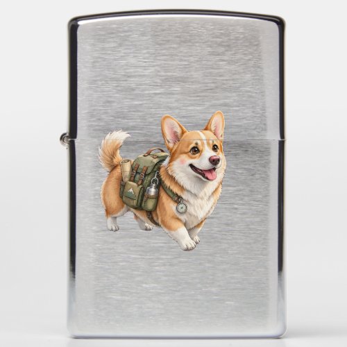 Corgi Hiking Adventure Watercolor Zippo Lighter