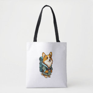 Corgi Hiking and Camping  Tote Bag
