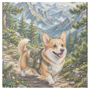 Corgi Hiking In Mountains Watercolor Wood Wall Gallery Wrap