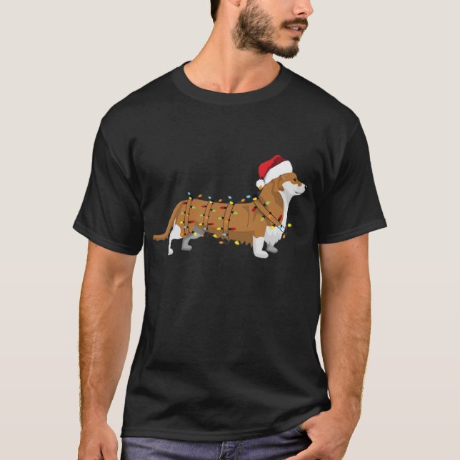 Corgi Holiday Christmas Light Essential T-Shirt (Front)