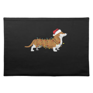 Corgi Holiday Christmas Light Essential T-Shirt Cloth Placemat