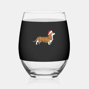 Corgi Holiday Christmas Light Essential T-Shirt Stemless Wine Glass