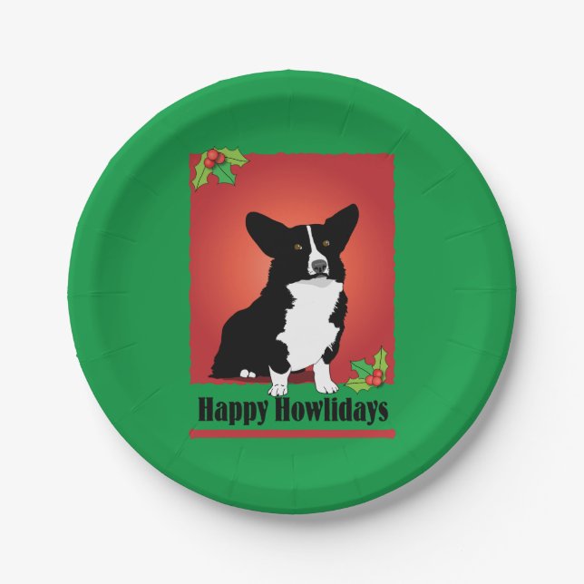 Corgi Holiday Gifts Paper Plates (Front)