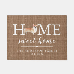 Corgi Home Sweet Home Personalized Doormat