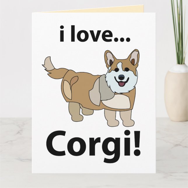 Corgi I Love Corgi  Card (Front)