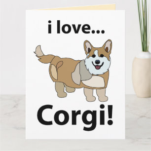 Corgi I Love Corgi Card