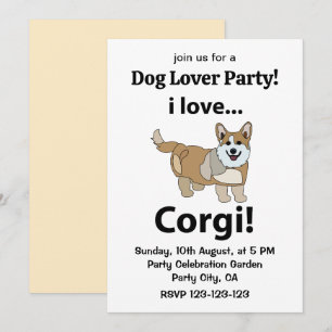 Corgi I Love Corgi Invitation