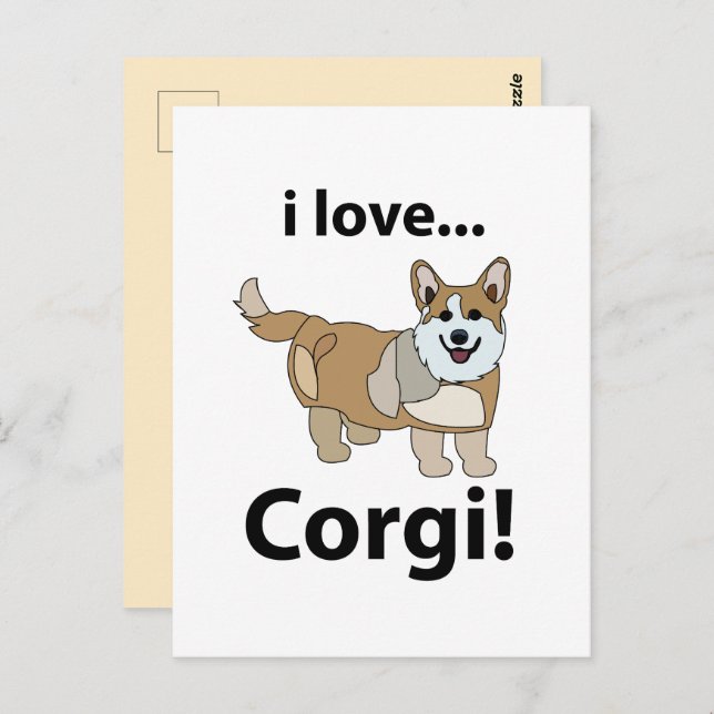 Corgi I Love Corgi  Postcard (Front/Back)